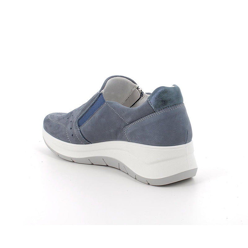 Scarpe Slip on Igi&Co 5653500 con zeppa in pelle da donna avio