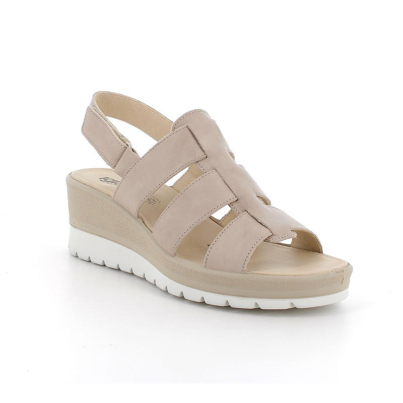 Sandali Igi&Co 5667222 con zeppa in pelle da donna visone