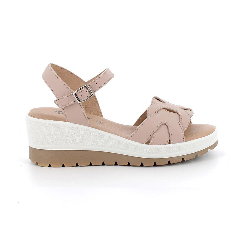 Sandali Igi&Co 5686211 con zeppa in pelle da donna polvere