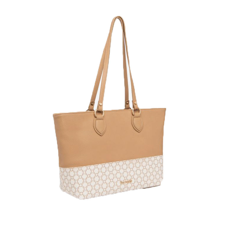 Borsa Tote da Donna NeroGiardini E443760D beige in Materiale Tecnico