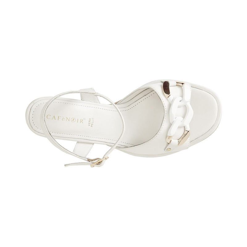 Sandali Cafènoir C1LM1045 in pelle con accessorio bianco