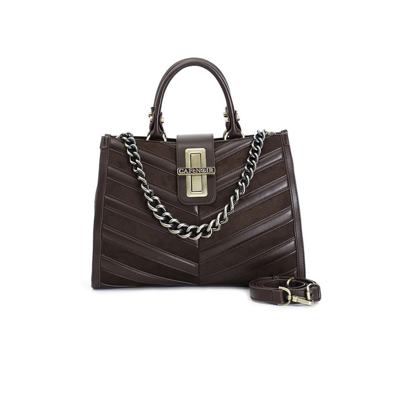 Tote con applicazioni CafèNoir C3NC0707 di striscie imbottite t.moro