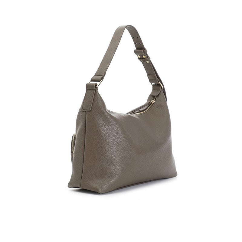 Sacca con tasche CafèNoir C3NF0718 charm in metallo fango
