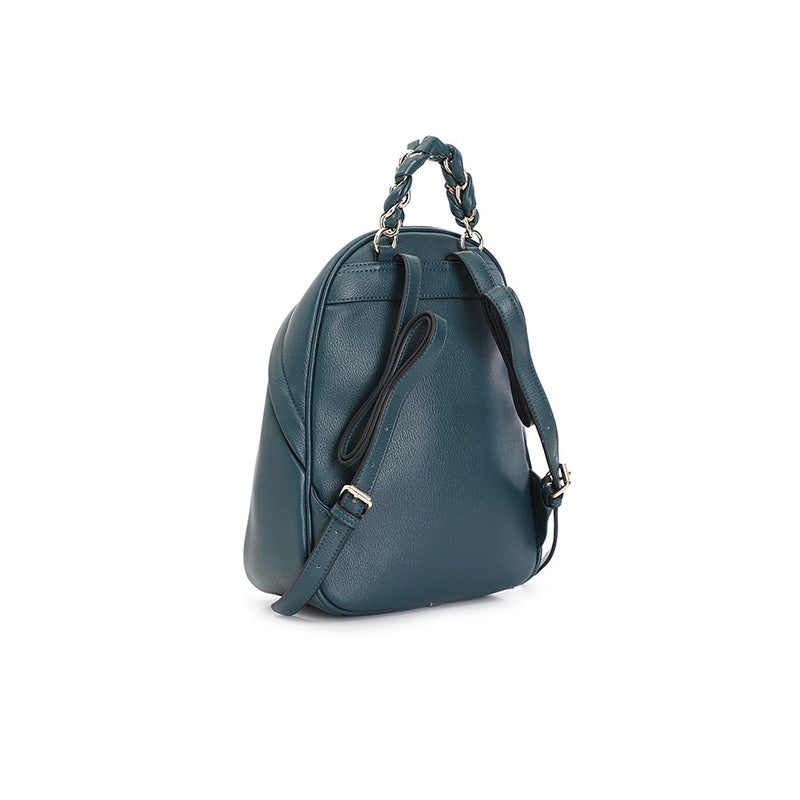 Zaino con logo in rilievo CafèNoir C3YC0710 tasca con zip sul davanti verde