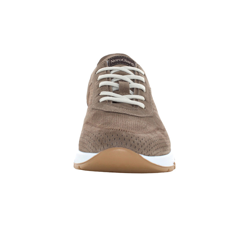 Sneakers uomo In Camoscio NeroGiardini E400190U Pelle Tortora