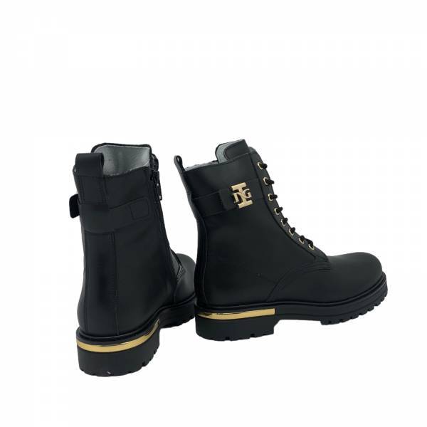 Anfibi Teen NeroGiardini I332790F da Ragazza in Pelle
