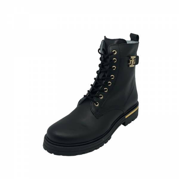 Anfibi Teen NeroGiardini I332790F da Ragazza in Pelle