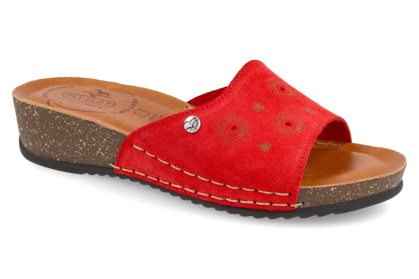 Ciabatta Fly flot rossa in pelle art 23h95