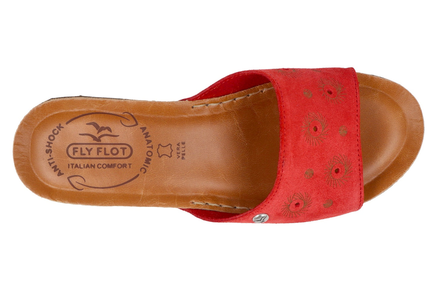 Ciabatta Fly flot rossa in pelle art 23h95