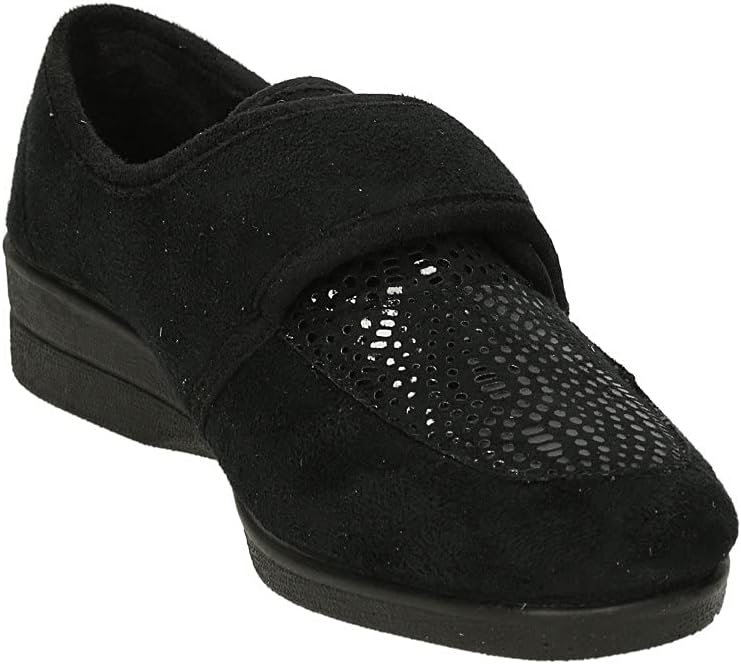 Valleverde 23208 Pantofola con Strappo Mocassini Scarpe Donna Panno Nero