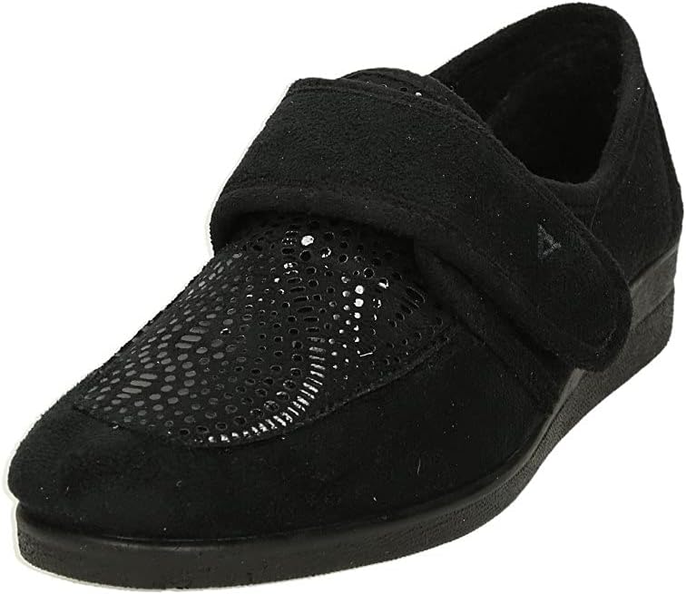 Valleverde 23208 Pantofola con Strappo Mocassini Scarpe Donna Panno Nero