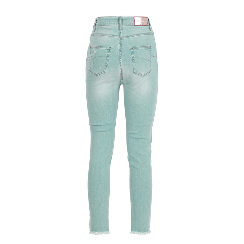 CafèNoir JJ6210 Jeans denim vita alta colore chiaro bleach