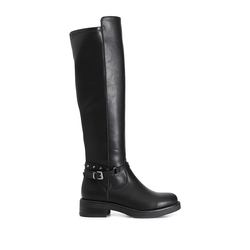 Stivale in similpelle CafèNoir EA9108 con cavigliera leva e metti
