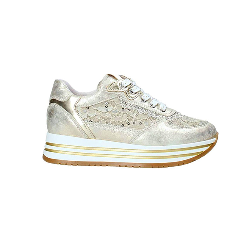 Sneaker da Bimba NeroGiardini in Pelle Platino E031460F