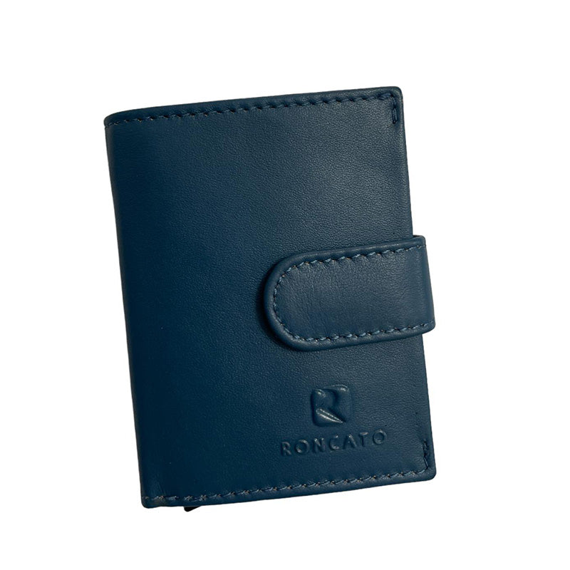Portacarte di credito in pelle roncato blu R18695