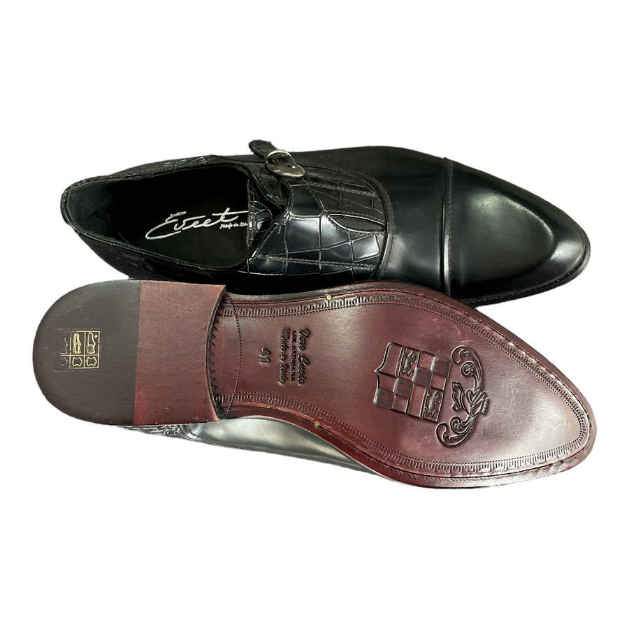 Scarpe uomo Eveet classiche con cinturino nero 15915