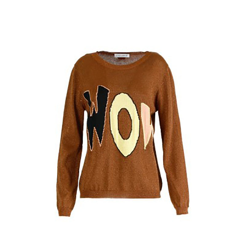 CafèNoir Maglia GJM926 con intarsio caramello WOW multicolor GJM926