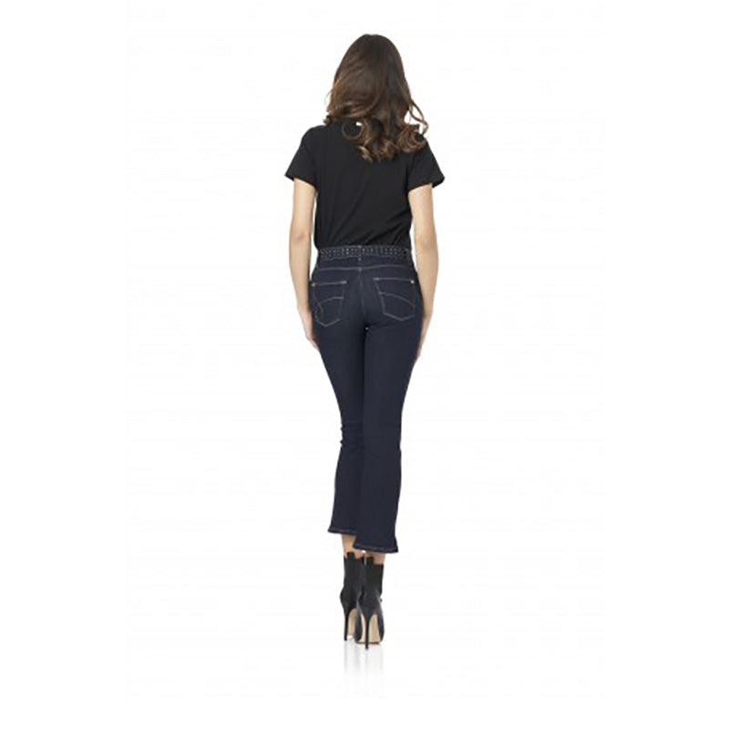 CafèNoir Jeans CROPPED FLARE DENIM CINTURINO CON BORCHIE FJJ309