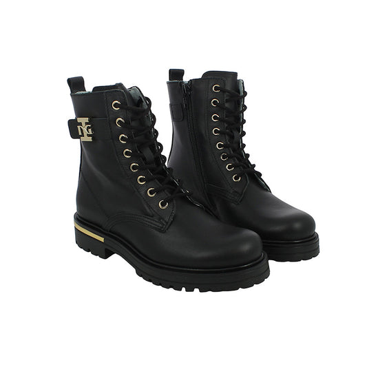 Anfibi Teen NeroGiardini I332790F da Ragazza in Pelle
