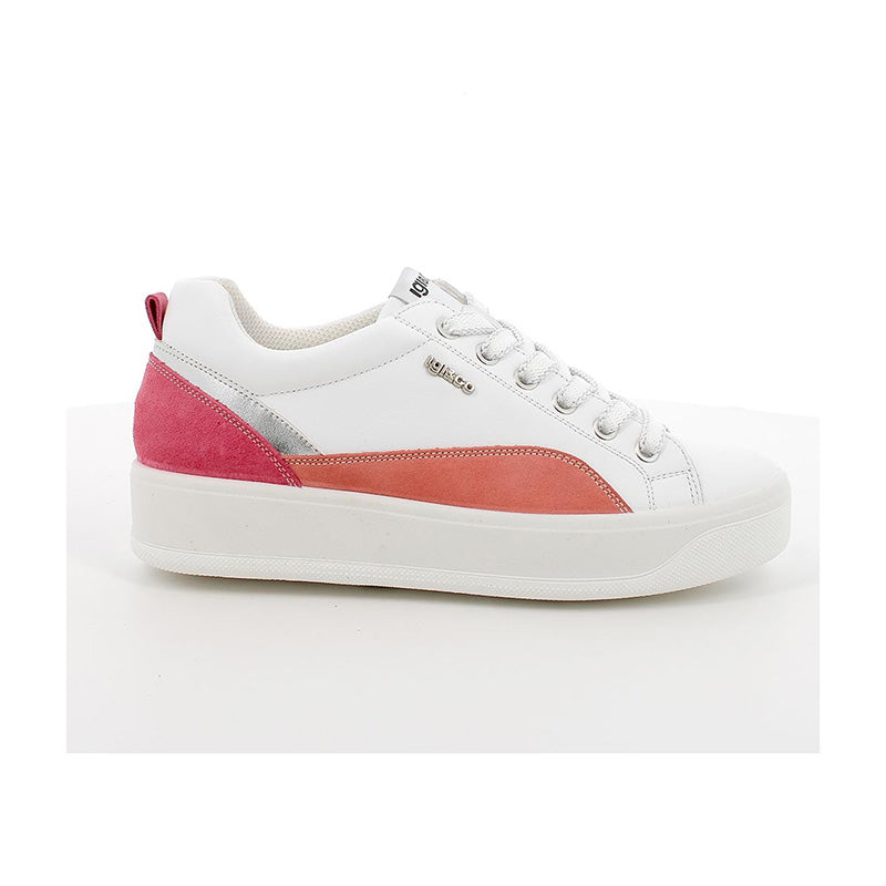 Sneakers in pelle Igi&Co 5658422 da donna bianco-corallo