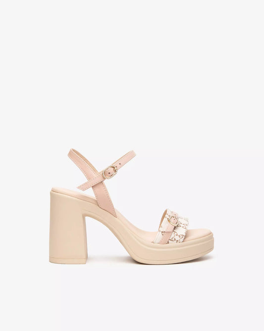 NeroGiardini Sandali Donna in Pelle e Materiale Tecnico E513664D 412 Beige