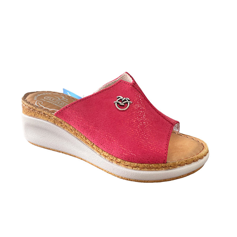 Ciabatta FlyFlot 36 H68 BG da donna in pelle Rosso