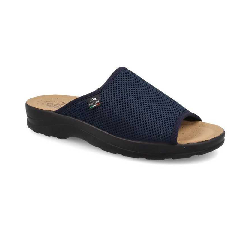 Ciabatta da uomo FlyFlot S5214FB a fascia in tessuto blu