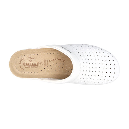 Ciabatta sanitaria da uomo FlyFlot 82028BE bianco in pelle forata