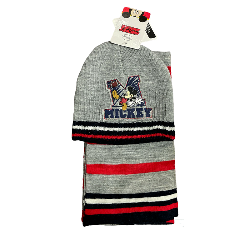 Disney cappello e sciarpa baby Mickey grigio