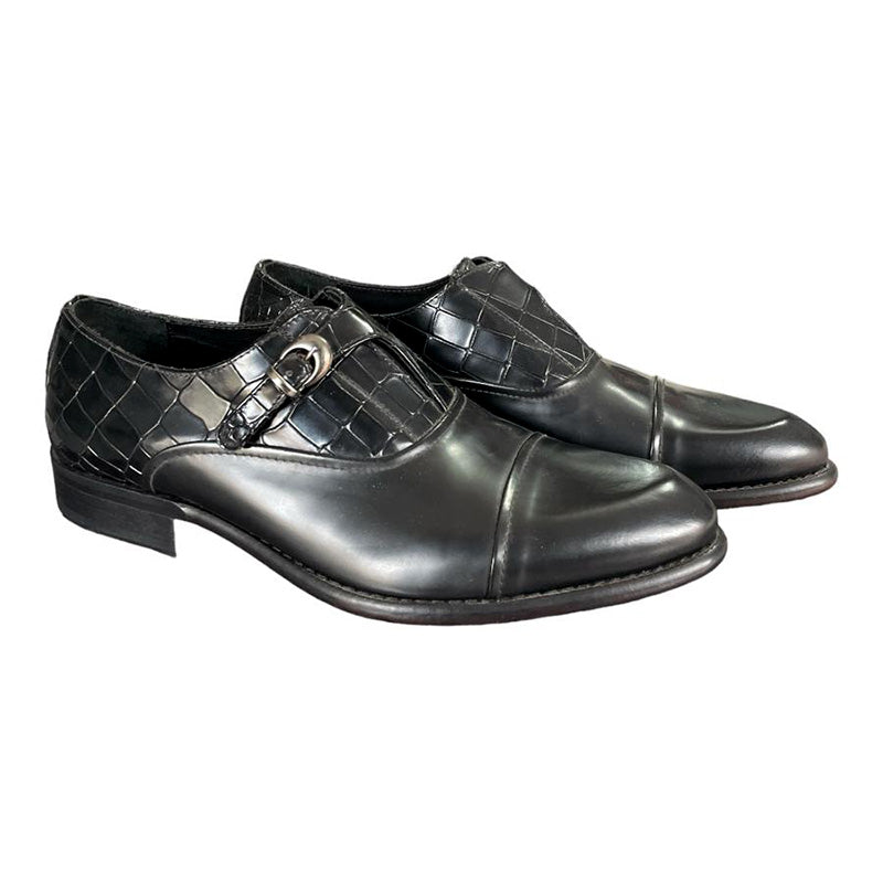 Chaussures pour hommes classiques Eveet avec sangle noire 15915