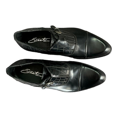 Chaussures pour hommes classiques Eveet avec sangle noire 15915